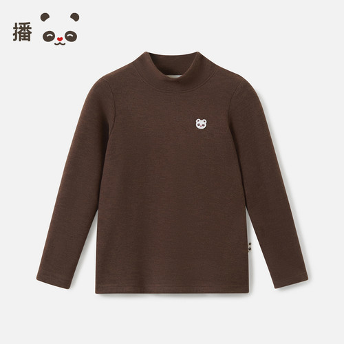 熊猫刺绣修身长袖秋冬保暖打底衫