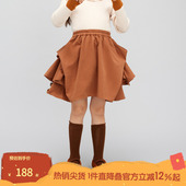 女童俏皮可爱宽松长袖 播broadcute童装 早秋新款 正肩半裙KGQ3B421