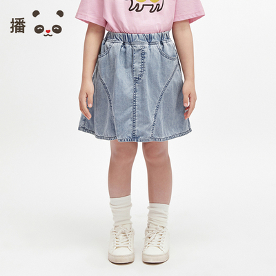 舒适柔软松紧腰卡通印花半身裙