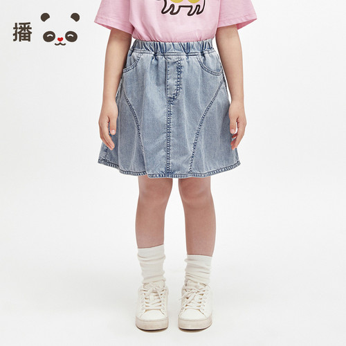 舒适柔软松紧腰卡通印花半身裙