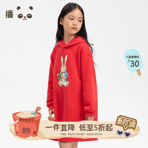 播童装比得兔联名精梳全棉连衣裙