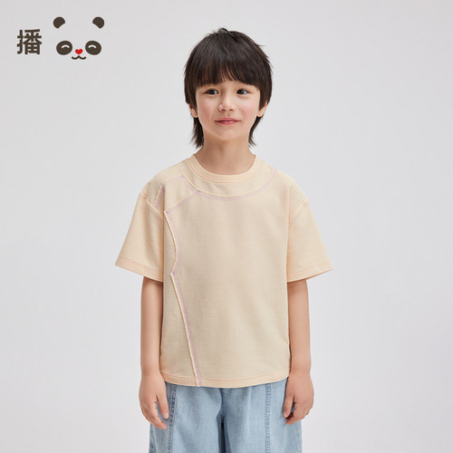 罗纹领口，套头门襟