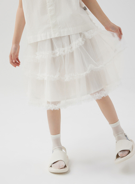 播broadcute童装春夏新款男童女童中腰100%棉半裙KGQ2B365