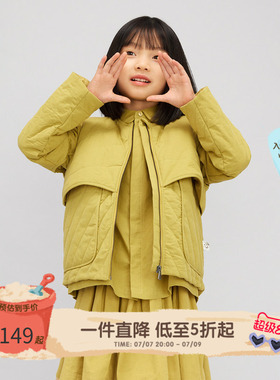 播broadcute童装棉服秋季新款儿童圆领休闲女童KEQ3P412