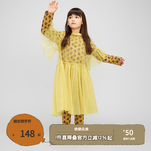 女童休闲圆领套头门襟KGQ3L429 新款 播broadcute童装 连衣裙秋季