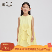 女童花瓣设计无袖 播broadcute童装 连衣裙2024春夏新款 裙KGR2L953