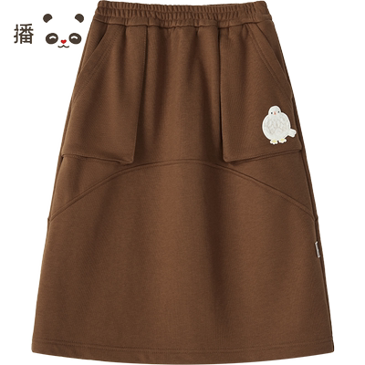 播broadcute童装2024早秋新款女童半裙简约休闲裙子KGR3BD0221