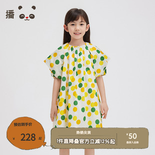 女童波点印花裙子KGR2L012 新款 播broadcute童装 连衣裙2024夏季