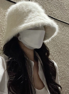 2026新款纯色高级感卷边渔夫帽子女秋冬季百搭素颜显脸小针织帽潮