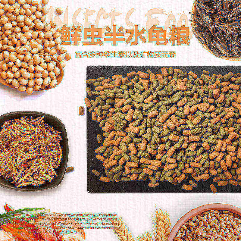 macfn鲜虫半水龟粮黄缘闭壳龟虫肉虾肉高蛋白