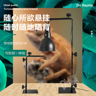 爬虫陆龟蜥蜴多肉植物金属落地吊架伸缩灯架UVB太阳灯晒背灯罩