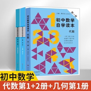 全套3本 初中数学自学读本 代数第一册+代数第二册+几何第一册 北京四中周长生 初中几何自学读本 中学生数学教材用书 大象出版社