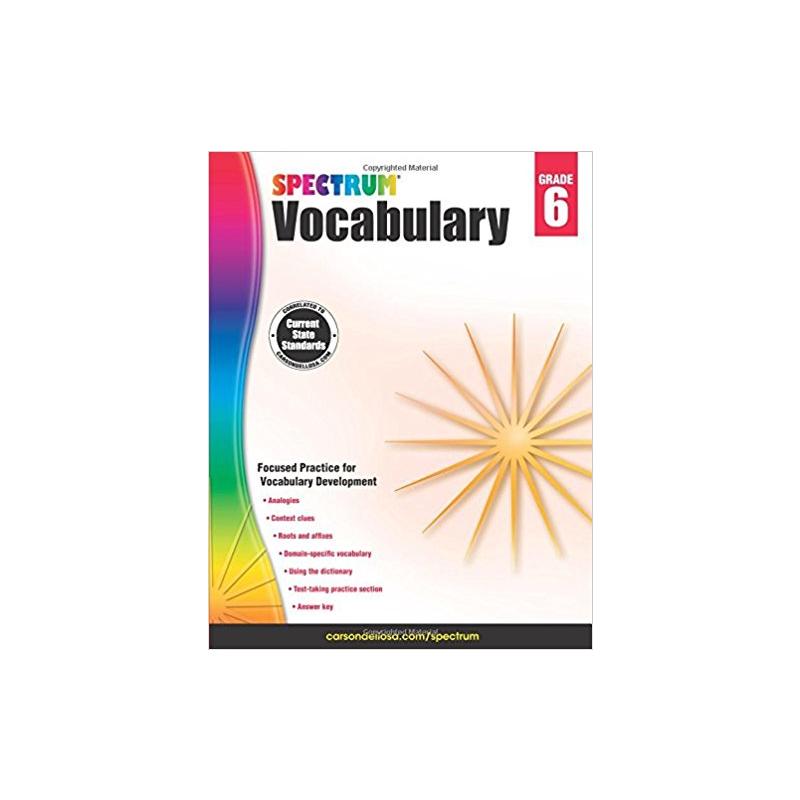 Spectrum Vocabulary, Grade 6 Spectrum(Compiled by) 著 进口教材/考试类/工具书类原版书外版书 新华书店正版图书籍