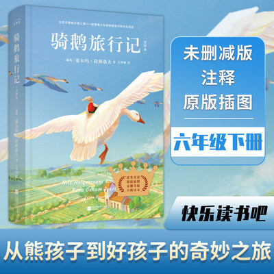 骑鹅旅行记 塞尔玛 石琴娥 译 全译本未删减版快乐读书吧六年级下册中小学生课外阅读书 尼尔斯骑鹅历险记  江苏凤凰文艺出版社