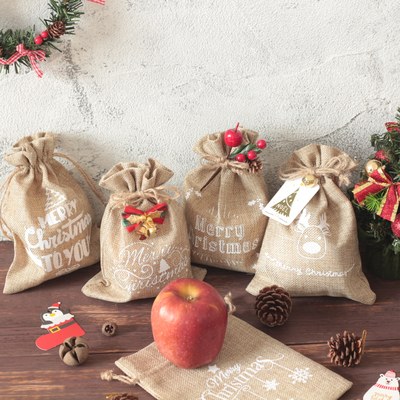 圣诞节复古森系包装袋麻布礼品袋