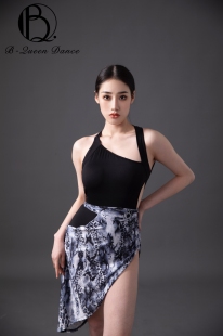 BQueen舞服新款成人女拉丁舞服训练服美背连体衣兜兜半身裙套装