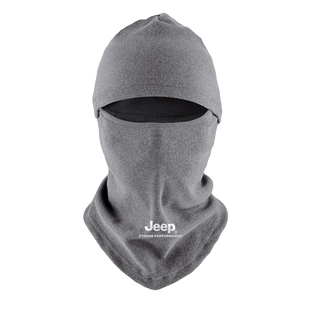 JEEP骑行帽男冬季骑车保暖护颈防寒面罩男款帽子围巾一体帽套头帽