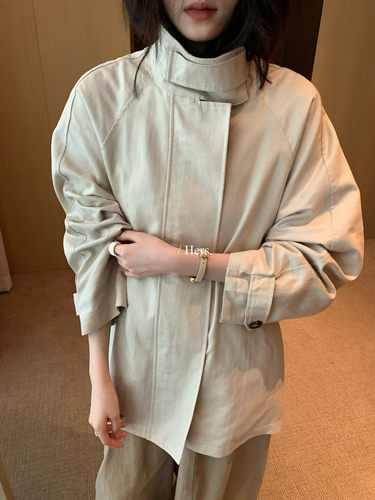 Hers早秋新款全员怒夸！自留款日常百搭不挑人立领风衣外套女