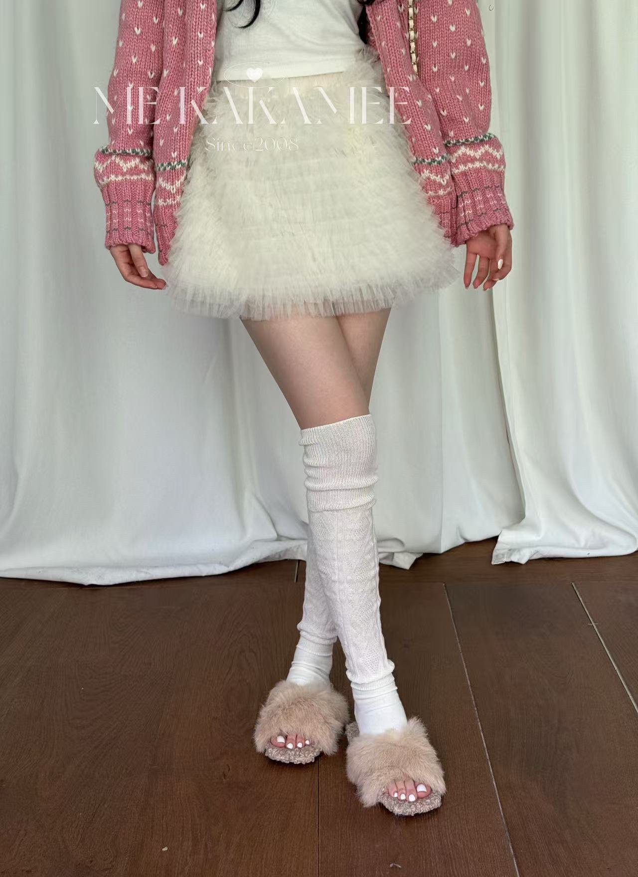 ME KAKAMEE冬新款韩版韩系甜美氛围感蕾丝网纱蓬蓬半身裙A3897