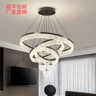 客厅吊灯意式高端轻奢餐厅吊灯新款环形客厅主灯现代简约护眼灯具