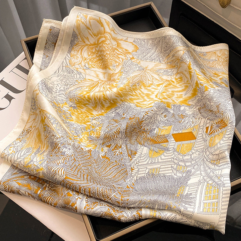 明星同款轻奢100%真丝丝巾女士桑蚕丝搭配衬衫西装高级感护颈方巾