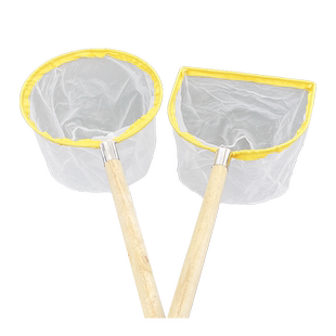 平头抄网头实心清洁鱼粪鱼缸捞虾网小眼溪流鱼网木柄抄网网兜儿童