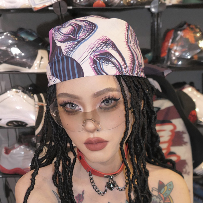 尤嘻岛复古海盗头巾男款包头嘻哈hiphop街舞配饰挂脖方巾抹胸女
