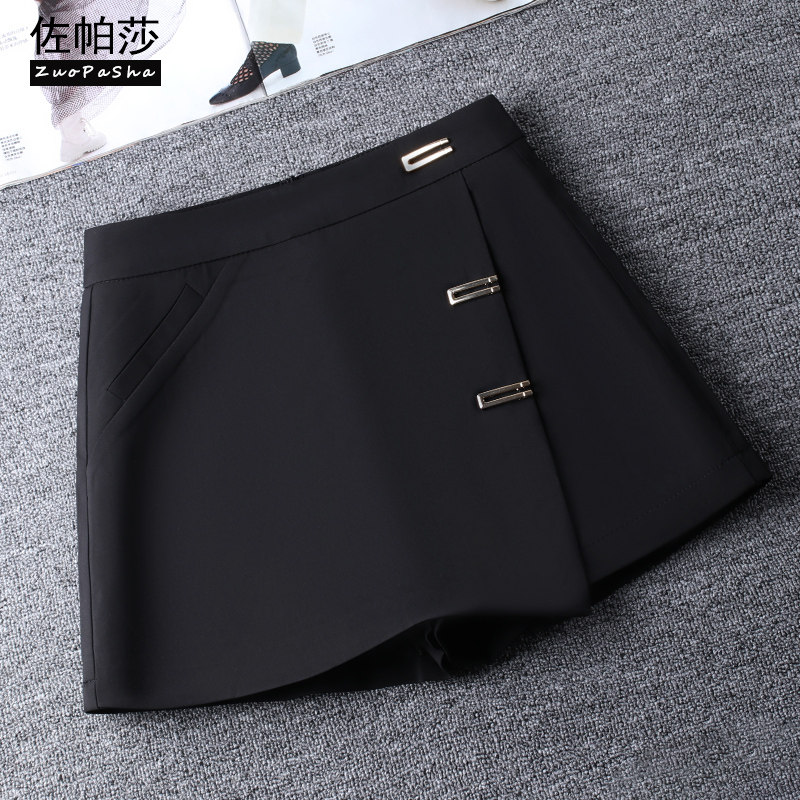 时尚裙裤女春秋2021秋季新款高腰显瘦西装a字短裤假两件休闲裤裙