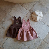 韩版 ins春秋冬婴幼童花朵棉背带裙宝宝潮搭洋气百褶裙童连身裙