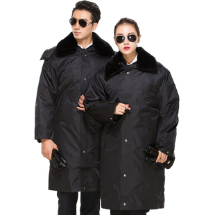 加长多功能服执勤站岗棉衣加厚保暖防寒大衣反光条保安棉服大码