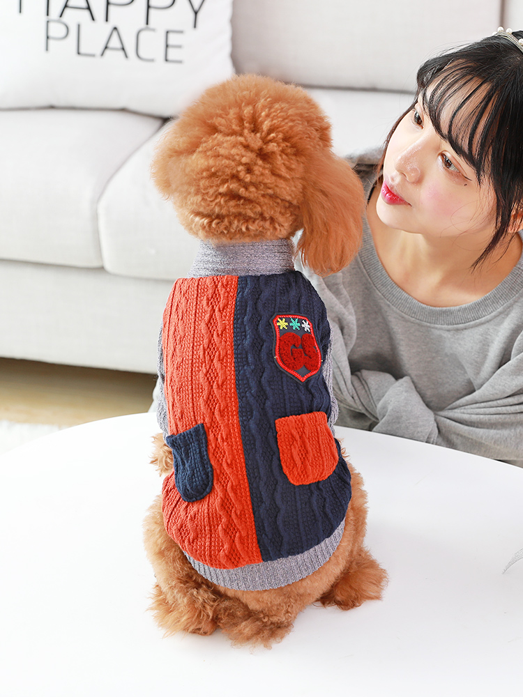 小狗狗衣服泰迪比熊博美小鹿犬小型犬宠物的冬季保暖冬装潮牌毛衣