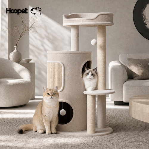 hoopet猫爬架猫窝一体夏季小户型不占地多层剑麻桶猫咪别墅猫架子