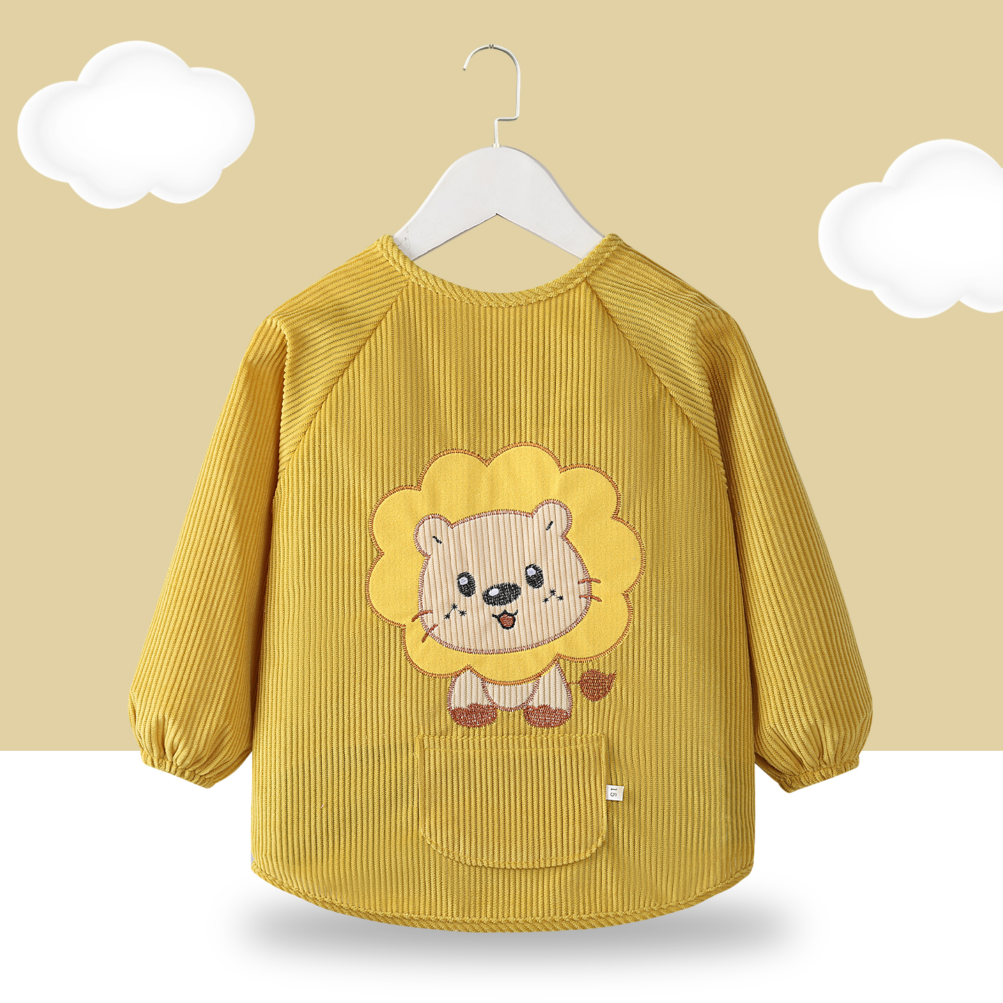 儿童灯芯绒防脏罩衫反穿衣护衣