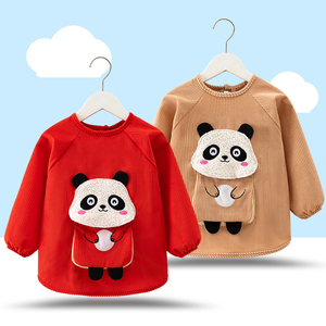 儿童罩衣防脏防水长袖大童加大画画衣宝宝吃饭围裙倒褂护衣冬兜兜