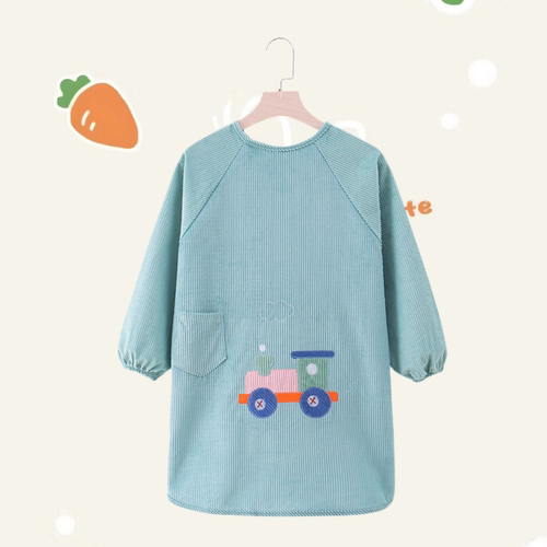 简约灯芯绒耐脏反穿衣幼儿园护衣
