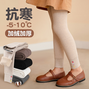 儿童打底裤秋冬季2023加厚新款保暖宝宝不连脚外穿加绒女童连裤袜
