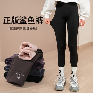 女童打底裤春秋款外穿女大童深冬加绒加厚鲨鱼裤儿童瑜伽芭比裤子