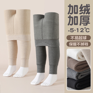 外穿儿童连裤 加绒加厚九分灰色打底袜保暖冬季 袜 秋冬款 女童打底裤