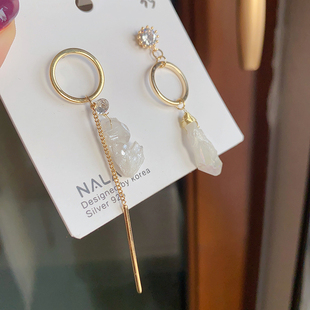 393 耳环耳扣368 全店清仓｜简约气质流苏个性 不对称长款