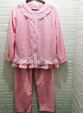 韩版珊瑚绒加厚保暖公主风家居服