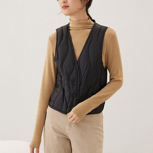 冬日不臃肿！羽绒服内胆轻薄保暖背心女 V领打底贴身内穿羽绒马甲
