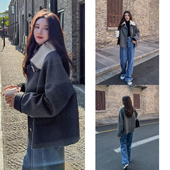 超轻柔 小个子气质双面羊绒大衣春秋宽松显瘦100纯羊毛呢子外套