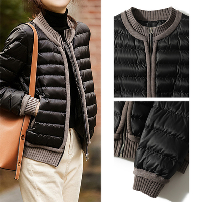 轻软暖！95白鹅绒短款棒球服外套