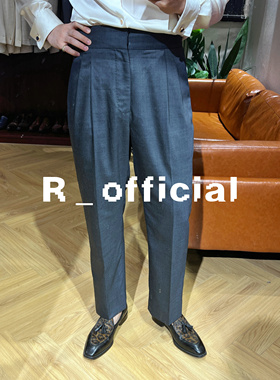 爱穿衣服的让先生 羊毛灰色鱼尾裤礼服西裤