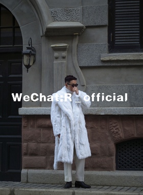 让定制RTions 白色獭兔毛大衣 皮草