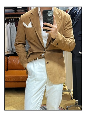 让定制RTions 反绒皮羊皮西装 棕色皮质西装