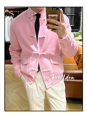 Rebeldon 2025AW 纯羊绒粉色新中式夹克爱穿衣服的的让先生