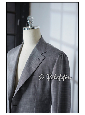 Rebeldon 2025ss 灰色鲨鱼纹 意大利毛丝麻单西 爱穿衣服的让先生