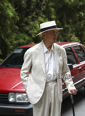 Rebeldon 2025ss康康和爷爷 桑蚕丝亚麻千鸟格意式单西