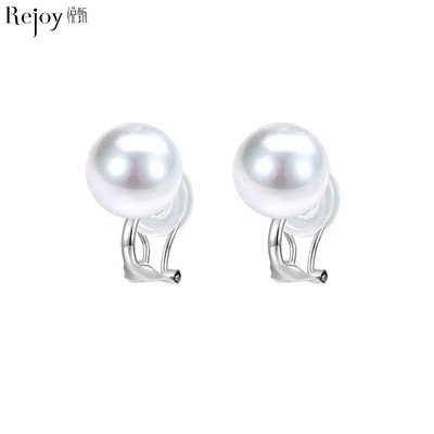 悦甄classic 18k金澳白扁圆珍珠耳夹